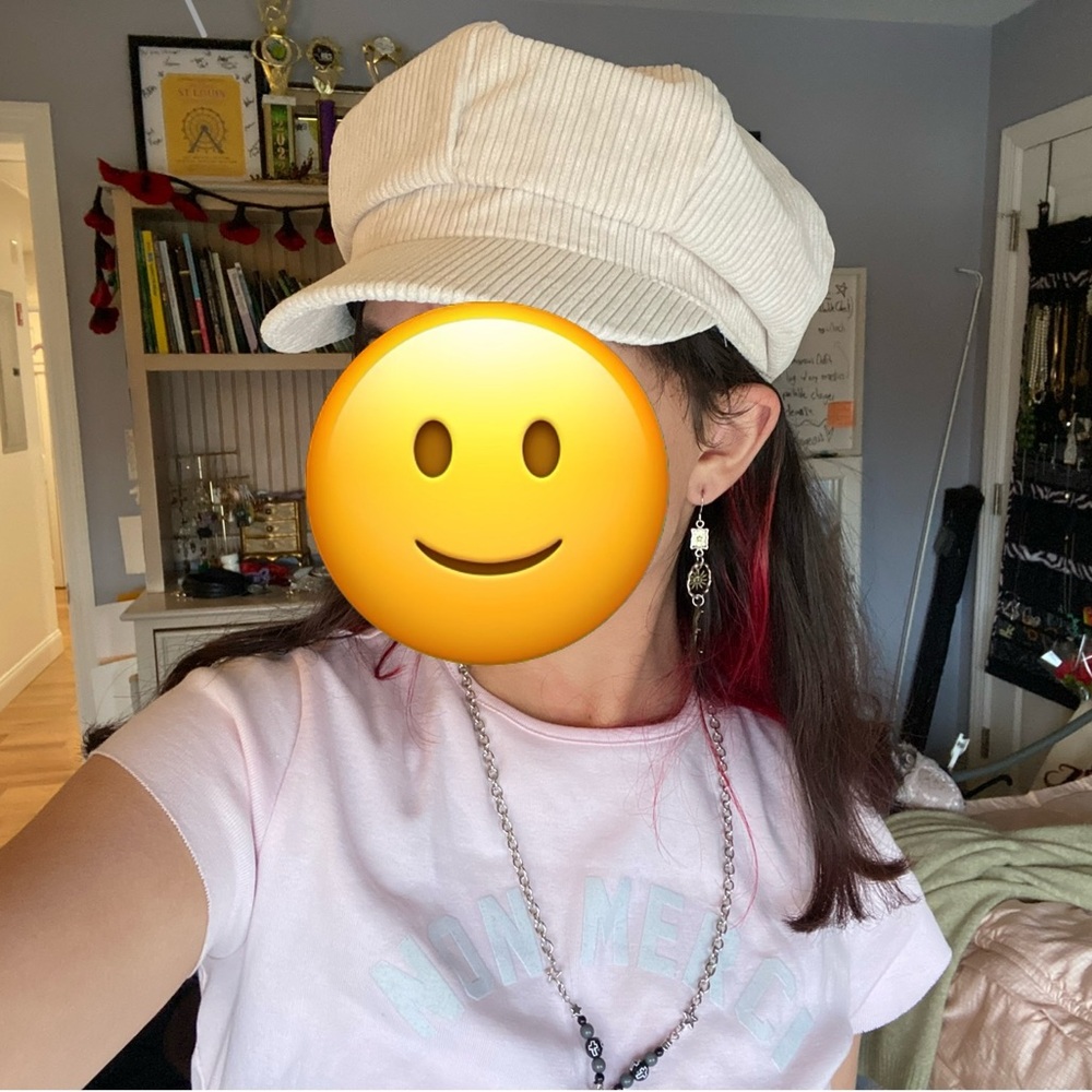 Cream Corduroy Newsboy Cap